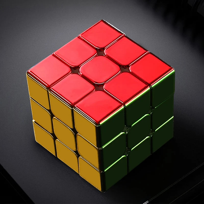 SengSo Metal 3x3 Magnetic Golden Cube, Magic Cube Puzzle Speed Cube M3 3x3x3 toy