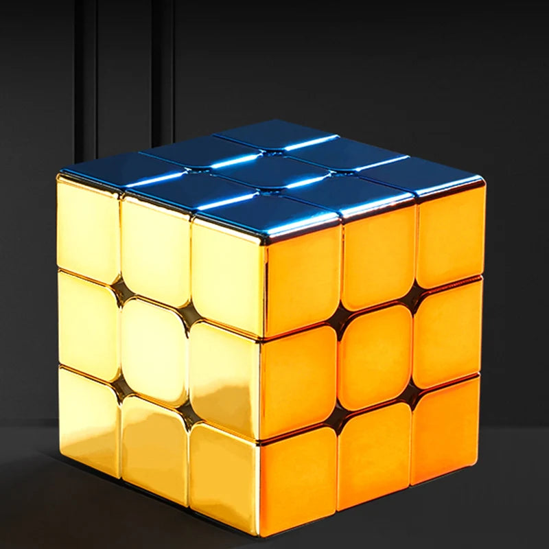 SengSo Metal 3x3 Magnetic Golden Cube, Magic Cube Puzzle Speed Cube M3 3x3x3 toy